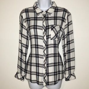 Rails Hunter Plaid Flannel White Black